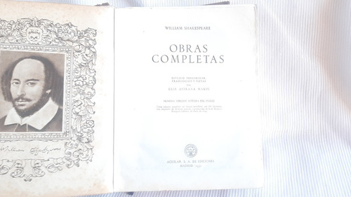 Imagen 2 de 6 de Obras Completas William Shakespeare Aguilar 1951