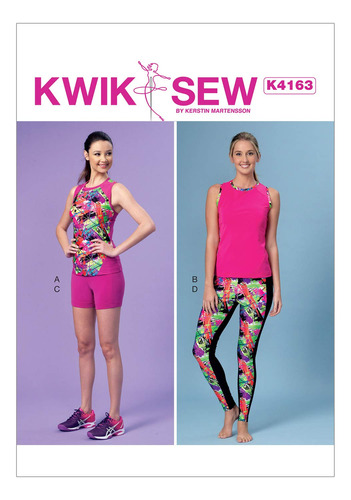 Kwik-sew Patterns K Misses Racerback Tops, Shorts & Legging.