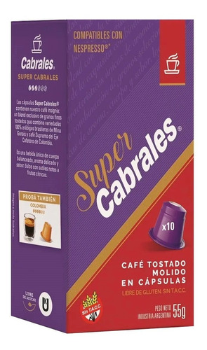 Imagen 1 de 6 de Cafe Cabrales Super Cabrales Espressarte Nespresso10 Capsula