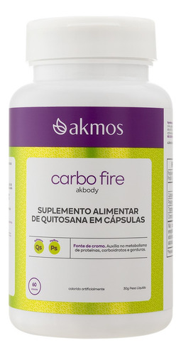 Carbo Fire Digestão Quitosana Psyllium Triptofano E Cromo Sem Sabor