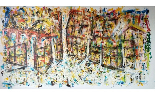 Cuadro Abstracto Pintado A Mano Cazart Original