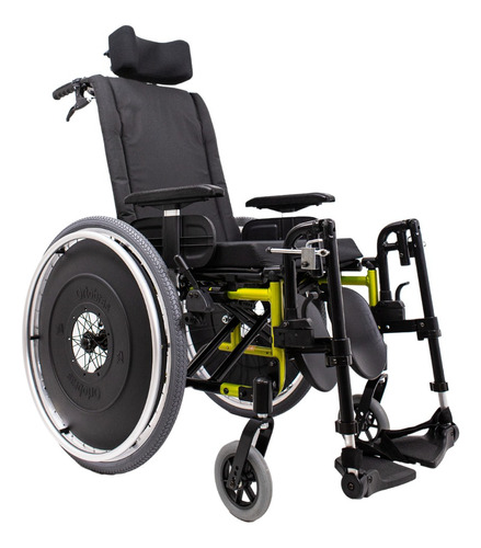 Cadeira De Rodas Alumínio Avd Reclinável 40cm Verde Ortobras