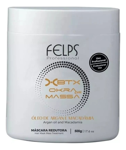 Felps Xbtx De Okra Em Massa Óleo De Argan E Macadâmia 500g