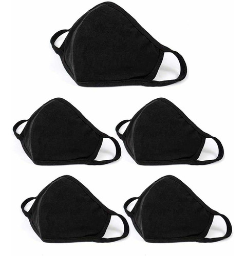 5 Unids Moda Protectora Unisex Polvo Negro Algodón Lavable R