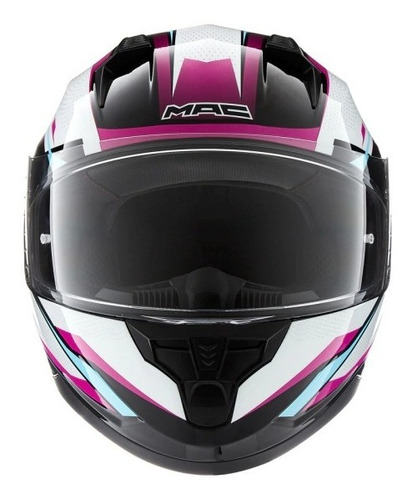 Imagen 4 de 6 de Casco Moto Integral Mac Bass Zeppelin Visor Simple Rosa