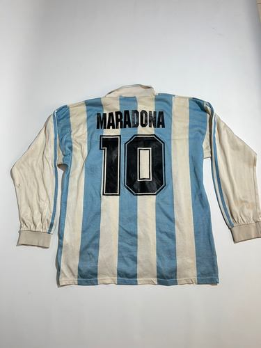 Camiseta Seleccion Argentina 1994 #10 Maradona Manga Larga (Usado)