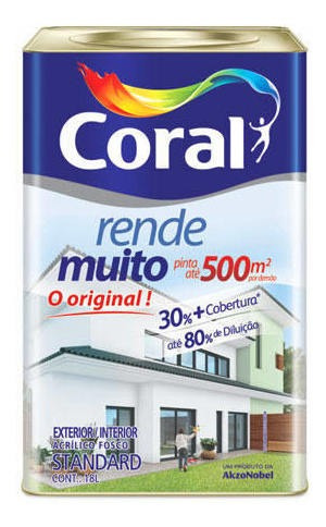 Imagem 2 de 4 de Tinta Coral Rende Muito 18 Litros Cor Branco
