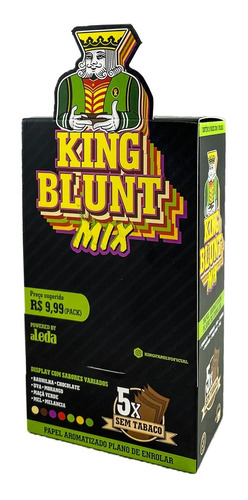 Caixa Seda King Blunt Mix Sabores Atacado 25 Pacotes C/125