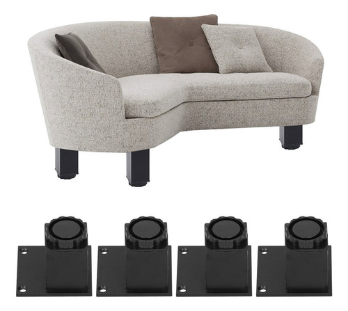 . 4 Unids/set Patas De Muebles De Altura Ajustable Aleación