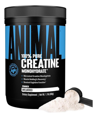 Creatina Monohidratada Animal 500 Mg 100 Serv
