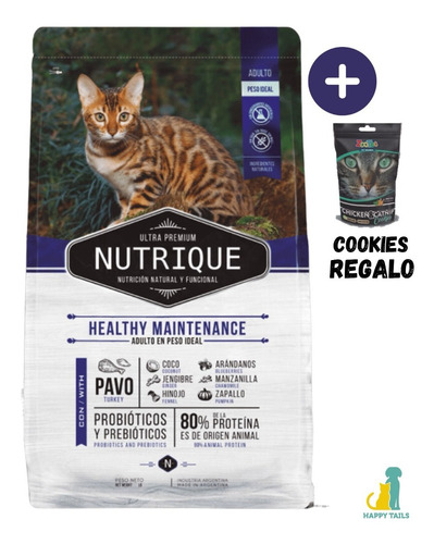 Imagen 1 de 6 de Nutrique Gato Adulto X 2 Kg - Happy Tails