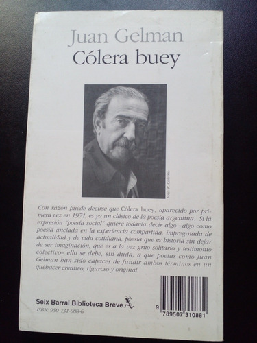 Cólera Buey Juan Gelman N (Usado)