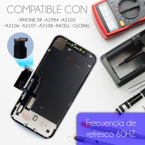 Pantalla Completa Para iPhone XR A2105 A2108 A1984 Incell Color Negro Slim Company