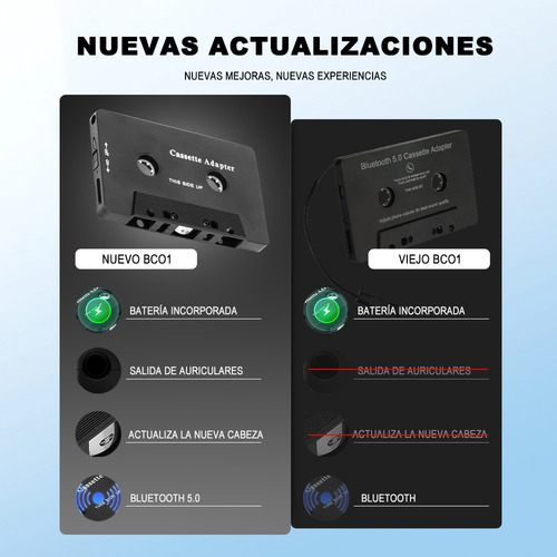 Adaptador Convertidor De Casete Bluetooth Para Coche Bomge