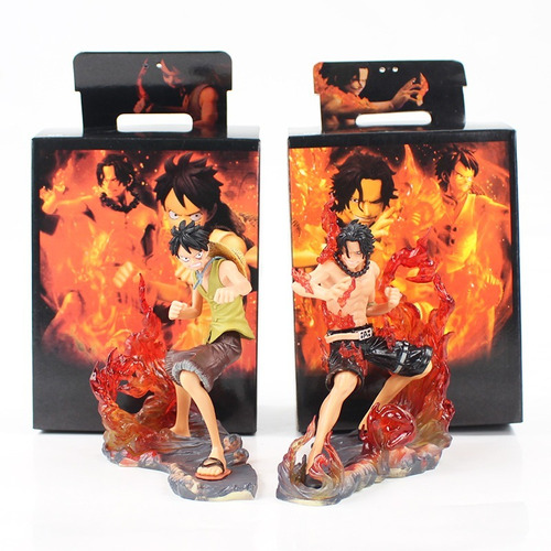 Kit 2 Action Figure Luffy + Ace One Piece Brotherhood