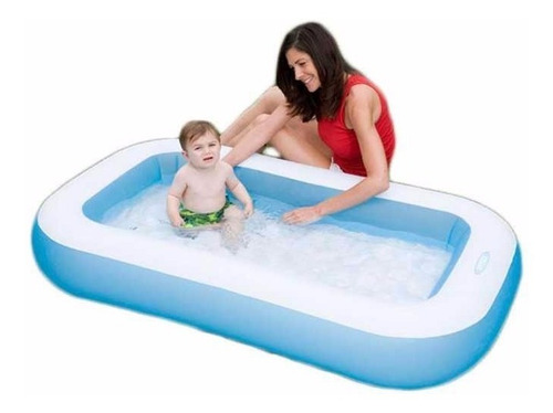 Pileta inflable rectangular Intex 57403 de 166cm x 100cm x 28cm 102L azul y blanca