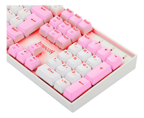 Redragon Mitra Single Color Branco E Rosa Switch Azul