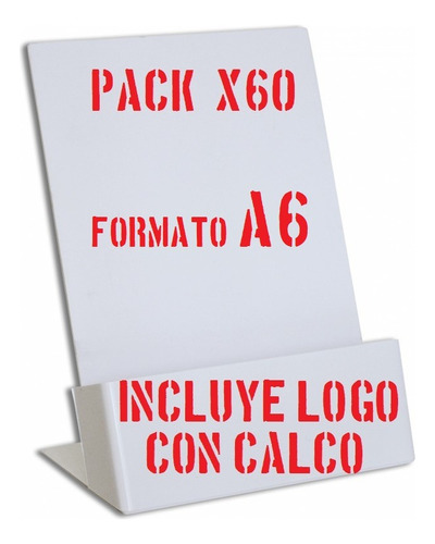 Porta Folletos A6 Blanco Exhibidor Pack X60 C/ Logo V.crespo