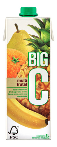 Jugo Big C 1 Litro Sabor Multifruta Pack X6