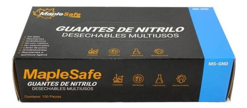 Guantes De Nitrilo Desechables Medianos Caja 100 Piezas Mapl