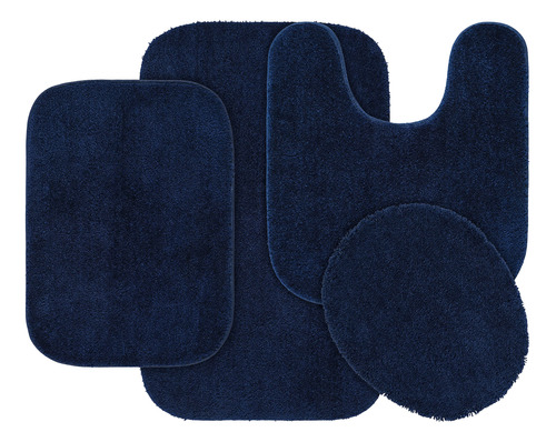 Garland Rug Juego 4 Alfombra Baño Lavabl Nailon Color Azul