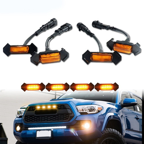 Luz Advertencia Parrilla Delantera Camión Suv Coche 4 Leds