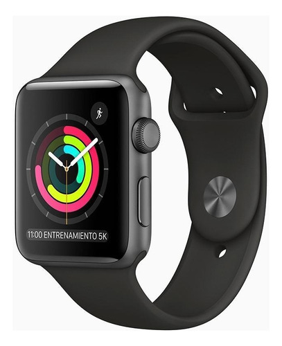 Apple Watch  Series 3 (GPS) - Caja de aluminio gris espacial de 42 mm - Correa deportiva negro