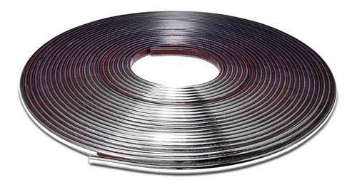 Imagem 3 de 3 de Friso Cromado 10mm Parachoque Grade Porta Universal Rolo 7m