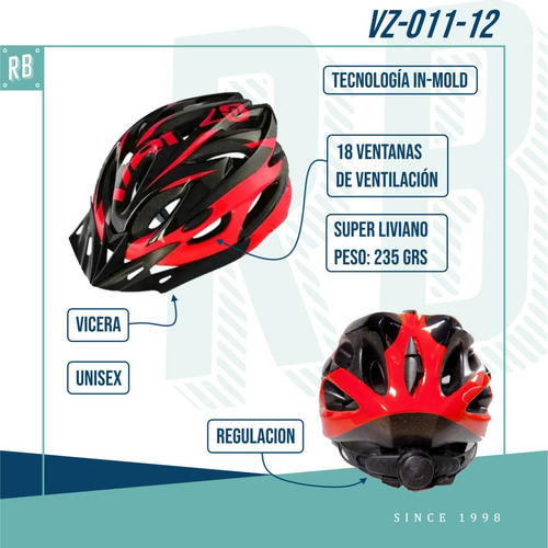Imagen 2 de 10 de Casco Bicicleta Venzo Mtb 011 Vuelta Inmold - Racer Bikes