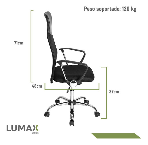 Silla Ejecutiva Mesh Ergonómica Respaldo Oficina Regulable Color Negro