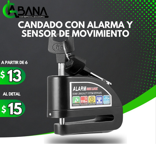 Candado Con Alarma Y Sensor Para Motos Y Bicicletas