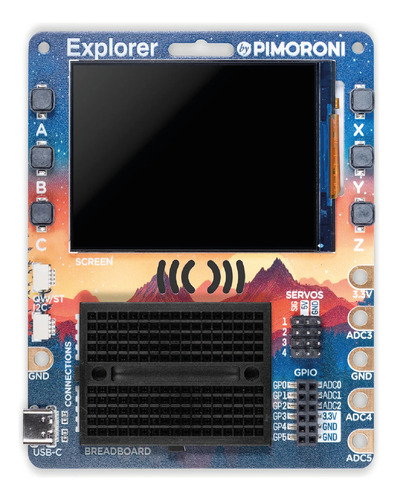 Pimoroni Explorer - Kit Electrónico Con Lcd Y Mini Breadboar
