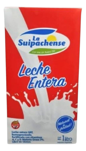 Leche La Suipachense Entera Larga Vida De 1 Litro, Pack 10u