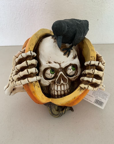 Adorno Calabaza, Esqueleto Y Cuevo Para Halloween