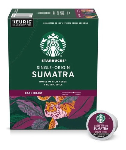 Starbucks Sumatra Dark Roast Capsulas De 22 Pods