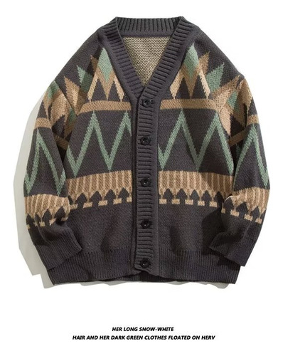 Cárdigan De Punto Con Frente Abierto Para Hombre, Estilo Per