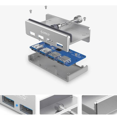 Orico Mh4pu Usb3.0 4 Puertos Monitor Mesa Clip Tipo Hub