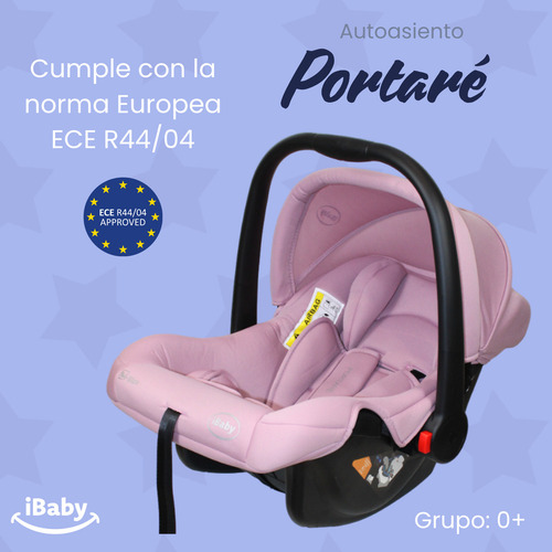 Autoasiento Porta Bebé Grupo 0+ Portaré Ibaby 3 En 1 - Rosa Portaré Rosa