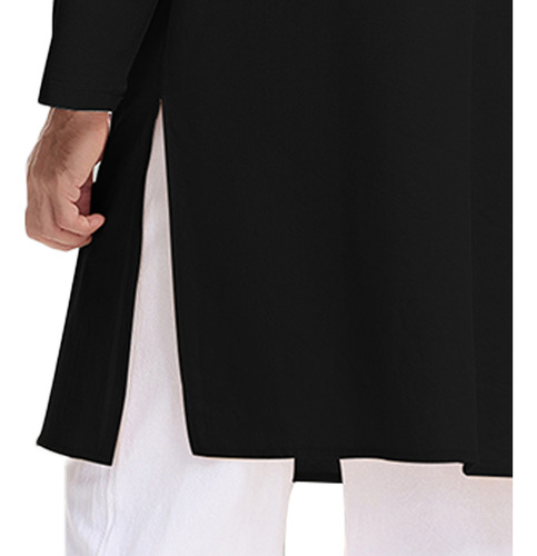 Camisas, Bata Kurta India De Algodón Y Lino, Bata Larga Para