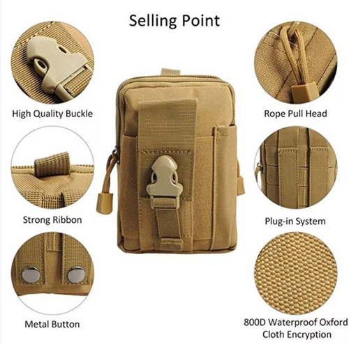 Bolso Canguro Táctico Viaje Para Cintura Tipo Molle Celular