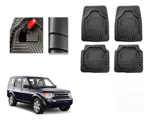 Tapete Carbono 3d Grueso Land Rover Discovery 2004 A 2007