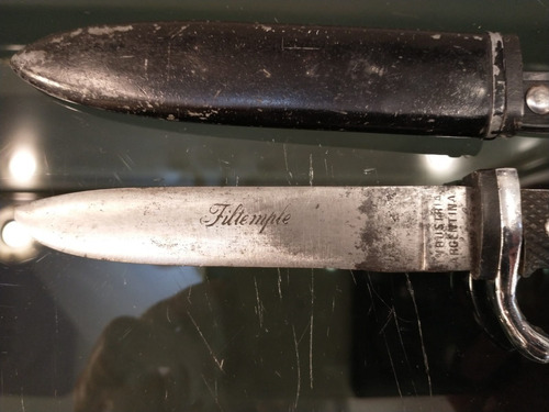 Imagen 2 de 10 de Antiguo Cuchillo Filtemple Con Vaina De Metal