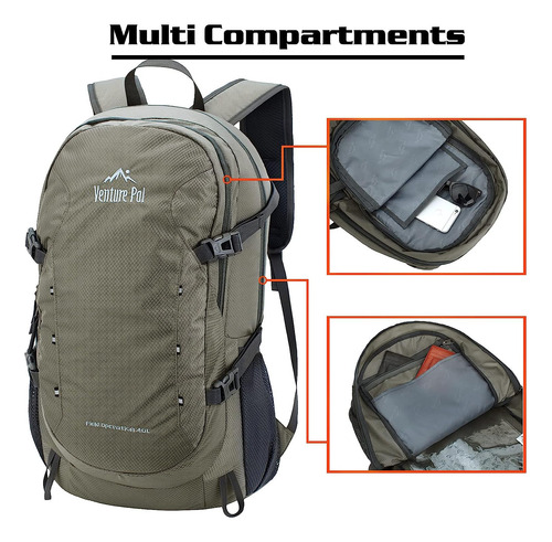 Mochila Senderismo Verde Impermeable Ligera 40l