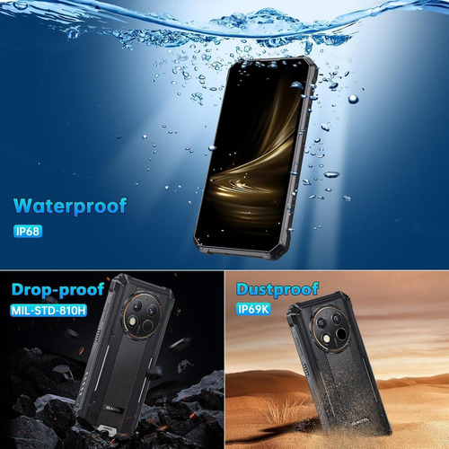 Oukitel Wp28s Celular 4gb Ram+128gb Rom 10600mah Batería 6.52 Hd Doble Sim Android 14/nfc/teléfono Móvil Resistente