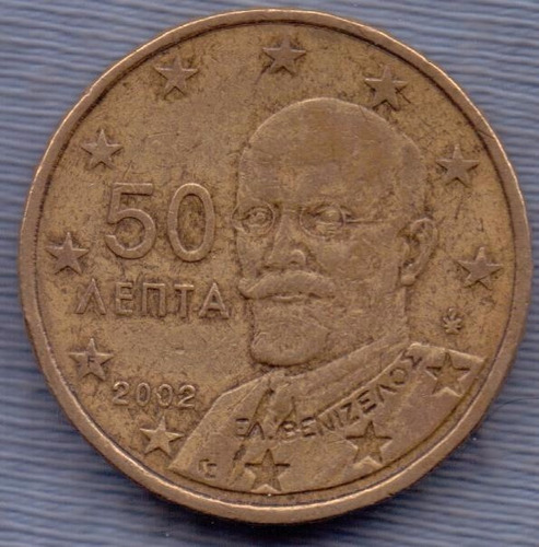Grecia 50 Cents Euro 2002 * Eleftherios Venizelos *