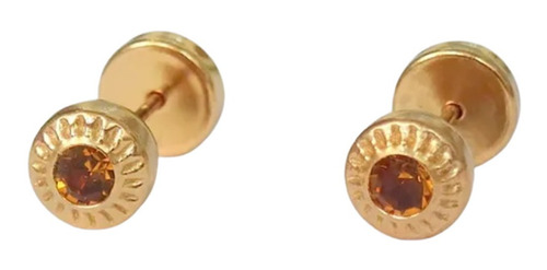 Aritos Abridores Oro 18k Cubick Engarzado Promo X 3 Garantía