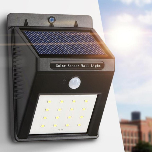 Lámpara solar de jardín con sensor de presencia inalámbrico, sensor de energía