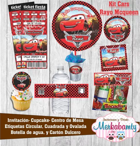  Invitacion Cumpleaños Cars Rayo Mcqueen Kit Imprimelo Tú!!