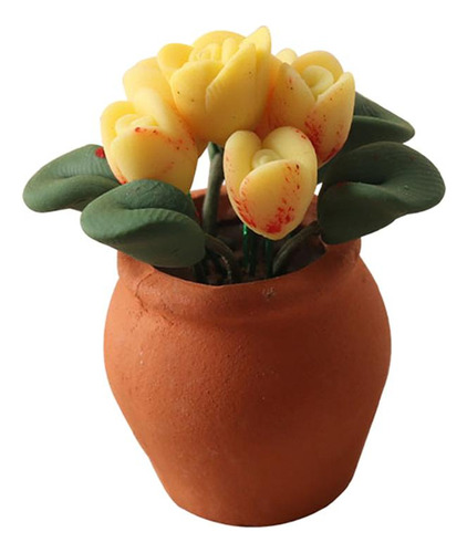 Mini Casa De Muñecas Modelo De Flor En Maceta Bonsái