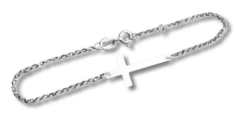 Imagen 1 de 4 de Pulseras Plata Hombre Mujer 925 Cruz Selladas Con Garantia